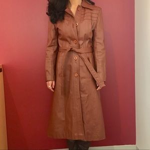 Vintage (70s) 100% leather trench made in Brazil